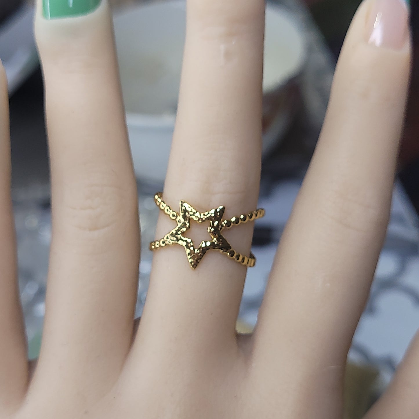 ESTRELLA OPEN RING-ADJUSTABLE size 6 to 8