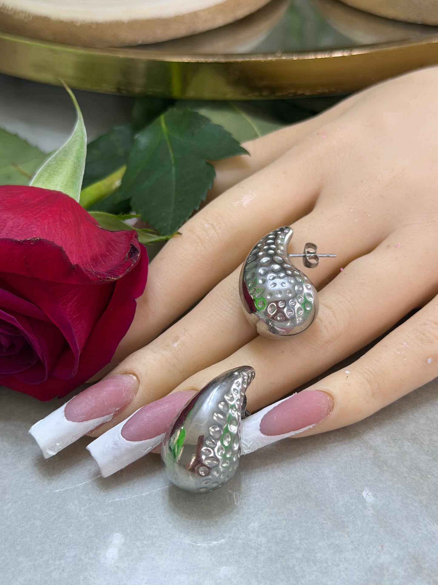 GOTA SILVER EARRINGS HC