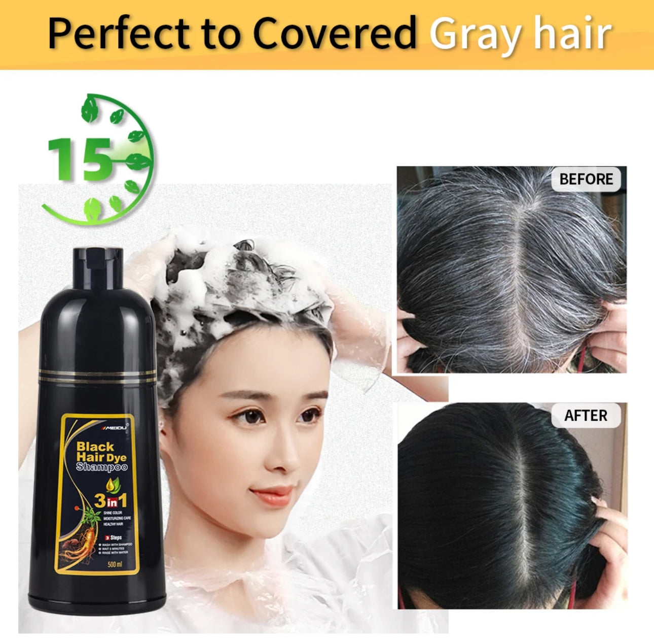 MEIDU DYE SHAMPOO FOR GRAY HAIR