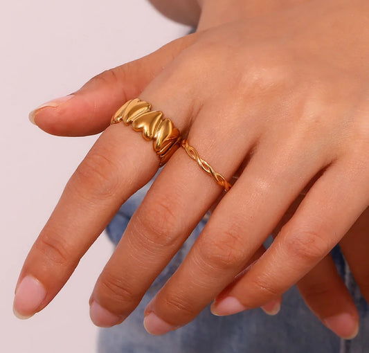 CLAYRE OPEN RING (silver and gold)