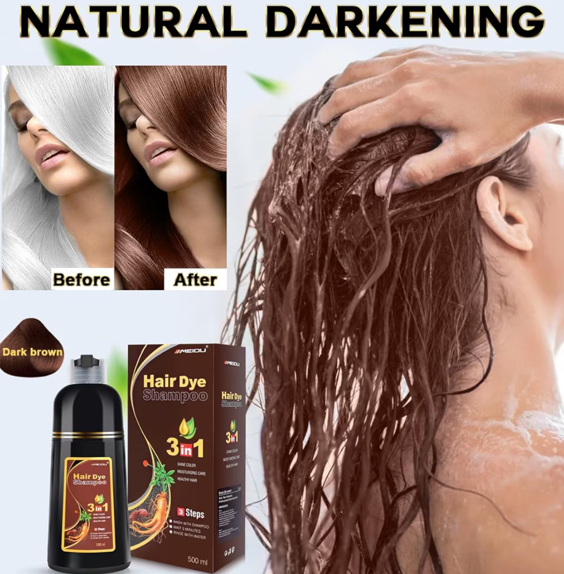 MEIDU DYE SHAMPOO FOR GRAY HAIR