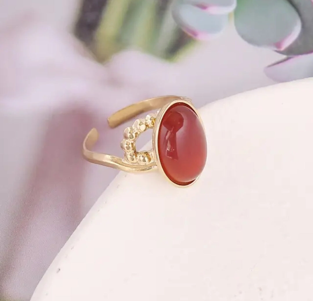 RUBY OPEN RING-ADJUSTABLE size 6 to 8