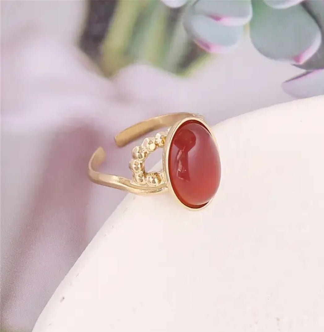 RUBY OPEN RING-ADJUSTABLE size 6 to 8